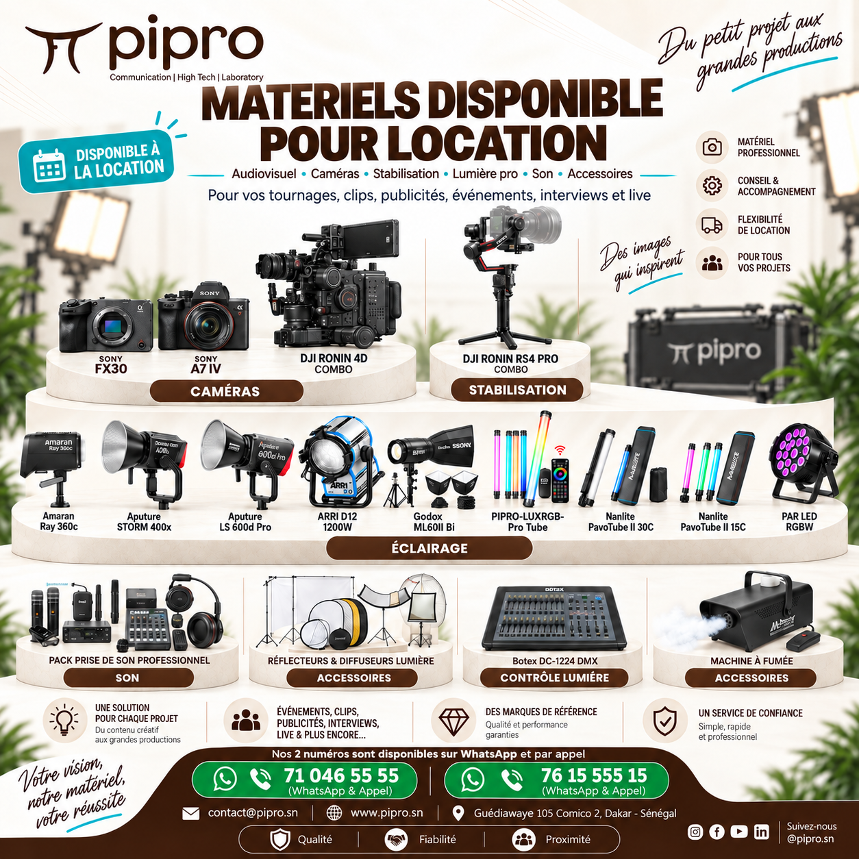 Notre matériel de production